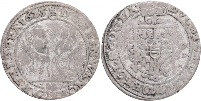 Silesia 24 Kreuzer 1623 BZ HEINRICH WENZEL + KARL FRIEDRICH Munstenberg - Oels
...