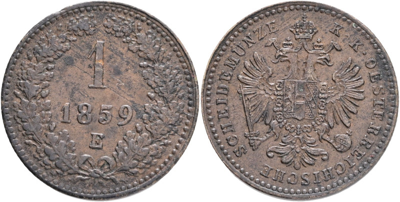 Austria 1 Kreuzer 1859 E FRANZ JOSEPH I. Alba Lulia
KM#2186 Cooper 3,15g 19,25/...