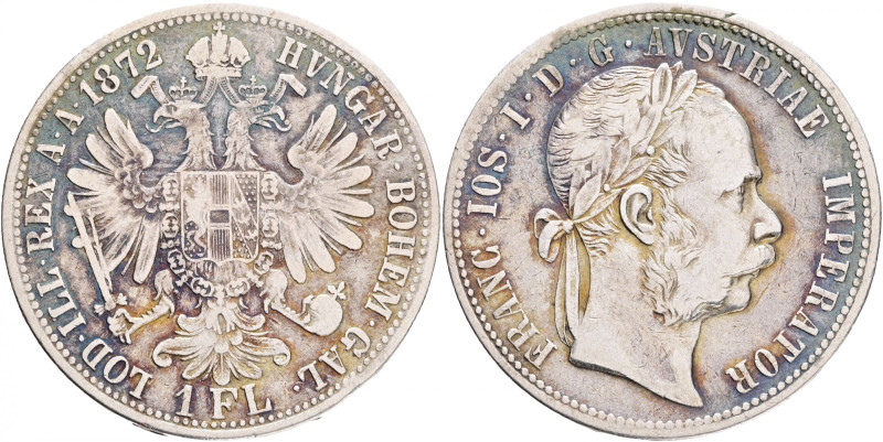 Austria 1 Gulden 1872 FRANZ JOSEPH I. Lustr mint R!
KM#2222 Ag.900, 12,16g 29/2...