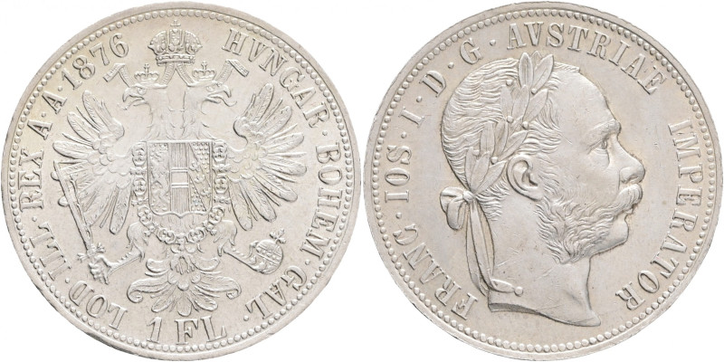 Austria 1 Gulden 1876 FRANZ JOSEPH I. Lustr mint
KM#2222 Ag.900, 12,34g 29/2mm ...