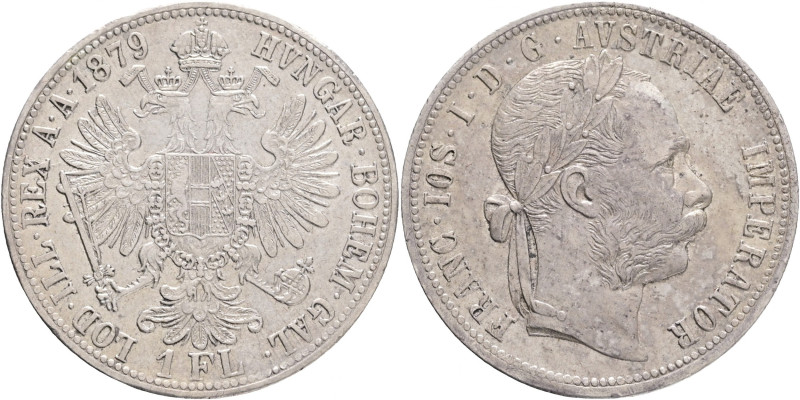 Austria 1 Gulden 1879 FRANZ JOSEPH I. 
KM#2222 Ag.900, 12,26g 29/2mm mint Vienn...