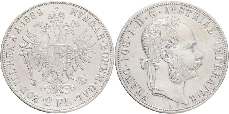 Austria 2 Gulden 1889 FRANZ JOSEPH I. 
KM#2233 Ag.900 24,65g 36mm mint Vienna ...