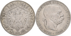 Austria 5 Corona 1900 Franz Joseph I.
KM#2807 Silver Ag.900 24g 36/2,6mm mint Vienna 
VF