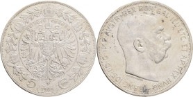Austria 5 Corona 1909 Schwartz FRANZ JOSEPH I.
KM#2813 Ag.900 24,04g 36/2,6mm Vienna
VF
