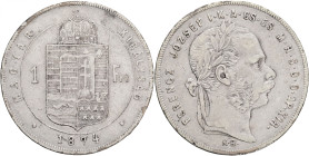 Hungary 1 Forint 1874 K.B. FRANZ JOSEPH I. Kremnica
KM#453,ÉH#1464 Ag.900, 12,31g 29/2,mm Franz Joseph I. Kremnica
VF+