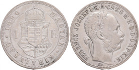 Hungary 1 Forint 1890 K.B. FRANZ JOSEPH I. Kremnica 
KM#469,ÉH#1466 Ag.900, 12,24g 29/2,mm Franz Joseph I. Kremnica
XF/VF
