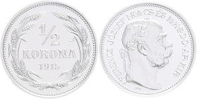 Hungary 1/2 Corona 1915 KB Probe (Restrike 2023)
Ag. 999 2,5g 12,7mm mint Budapest
PROOF