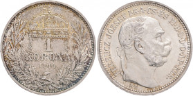 Hungary 1 Korona 1914 K.B. Franz Joseph I.
KM#492, ÉH#1495 Ag.835 5,05g, 23/1,5mm Kremnica 
UNC