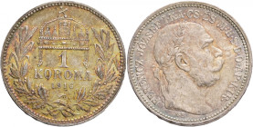 Hungary 1 Korona 1916 K.B. Franz Joseph I.
KM#492, ÉH#1495 Ag.835 5,01g, 23/1,5mm Kremnica, edge
XF