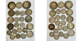 Lot 23 Coins FRANZ JOSEPH I. Silver 210g 1 and 5corona, 1 Gulden Mix