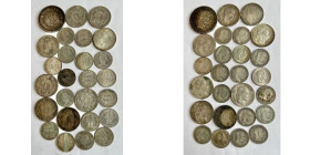 Lot 26 Coins FRANZ JOSEPH I. Silver 205g 1 and 5corona, 1 Gulden Mix