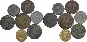 Lot 7 coins "Lagergeld" from WWI. 1914-1918 prison camps