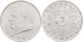 2 Schilling 1928 Franz Schubert Austria I.republic
KM#2843 Ag.640 11,98g, 29,4mm mint Vienna
UNC-