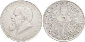 2 Schilling 1929 Theodor Billroth Austria I.republic
KM#2844 Ag.640 12,01g, 29,4mm mint Vienna
UNC-
