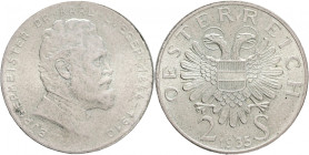 2 Schilling 1935 Death of Karl Lueger Austria I.republic
KM#2855 Ag.640 12,00g, 29,4mm mint Vienna
UNC-