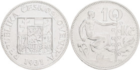 10 Korun 1931 Silver First republik ČR
KM#15 Ag.700 10g 30/1,5mm
XF+