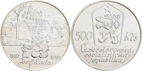 500 Kč 1987 100th Anniversary born Josef Lada 
KM#136 Ag.900 24g 40mm mint Kremnica 
PL/UNC