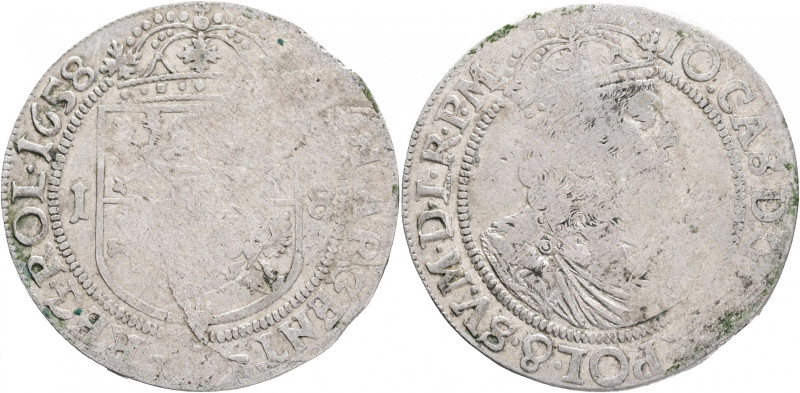 1 Ort 1658 TLB Johann Casimir Poland Cracow (Krakow) RR!
Kopicki 1762 Silver 6,...