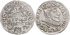 3 Groschen (trojak) 1591 SIGISMUND III. Posen (Poznan)
Kopicki 945 Silver 2,60g 21 mm mint Posen (Poznan)
VF+