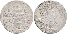 3 Groschen (trojak) 1600 SIGISMUND III. Riga, R!
Kopicki 8197 Silver 2,44g 21 mm mint Riga 
VF+
