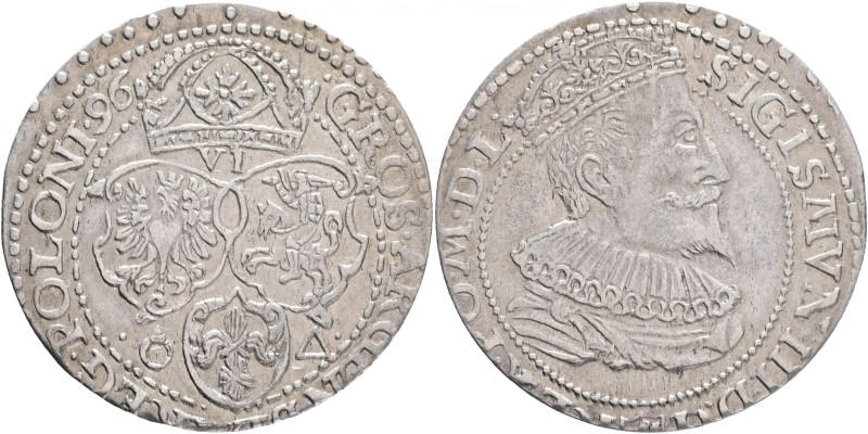 6 Groschen (szóstak) 1596 SIGISMUND III. Poland Marienburg (Malbork), R!
Kopick...