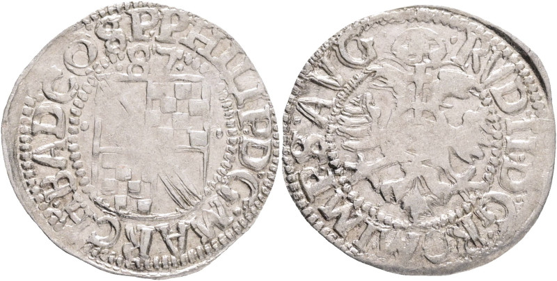 Baden - Baden 2 Kreuzer 1587 PHILIPP II.
Wiel.229ff Silver 1,26g 19 mm mint Bad...