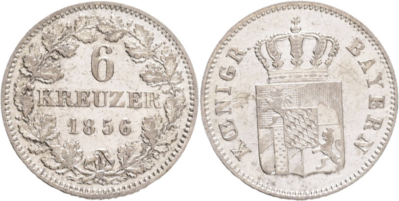 Bavaria 6 Kreuzer 1856 LUDWIG I. Munich
KM#802 Billon Ag.333 2,60g 26/1,3mm min...