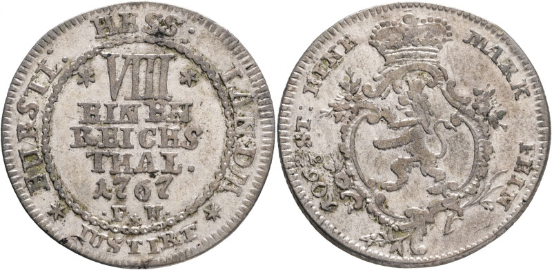 Hesse-Cassel 1/8 Thaler 1767 FU FRIEDRICH II. 
KM#477 Ag. 4,87g 24mm
XF