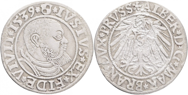 Prusia 1 Groschen 1539 ALBRECHT HOHENZOLLERN East Prusia
Kopicki 3780 Silver 1,...