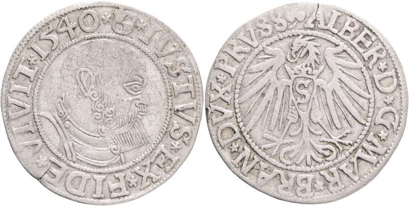 Prusia 1 Groschen 1540 ALBRECHT HOHENZOLLERN East Prusia
Kopicki 3781 Silver 1,...