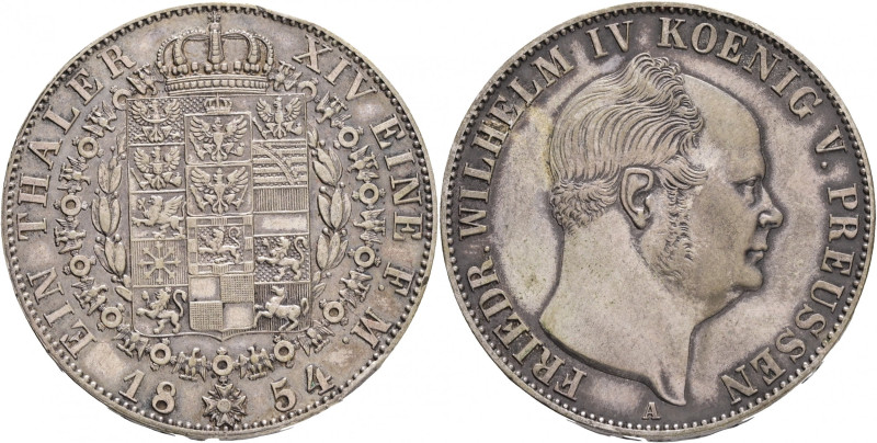 Prussia 1 Vereinsthaler 1854 A FREDERICH WILHELM IV. Patina
KM#465 Ag.750 22,26...