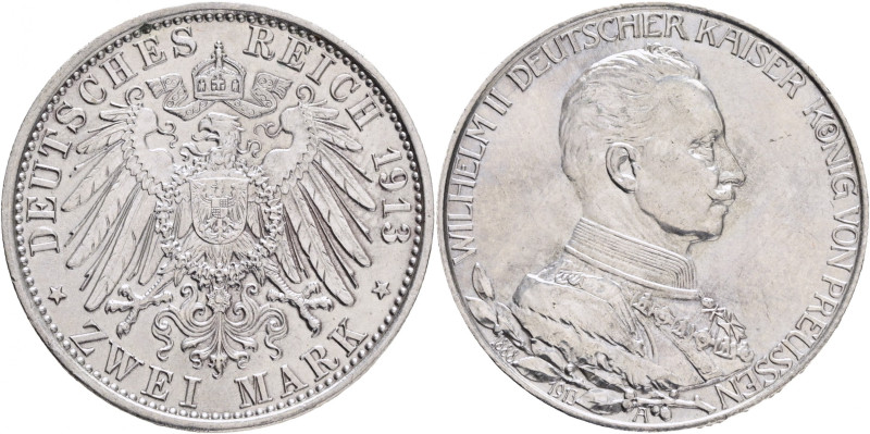 Prussia 2 Mark 1913 A WILHELM II. 25th Anniversary of the Reign King Wilhelm II....