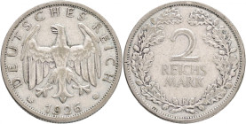 Weimar rep. 2 Mark 1926 F 
 J#320, Ag.500 10g , 26mm, Stuttgart
XF-