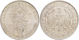 Weimar rep. 3 Mark 1929 E 1000th Anniversary of Meissen 
 J#338, Ag. 500 15,0g, 30/2,5 mm , Muldehütten
UNC-
