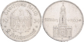 Third Reich 2 Mark 1934 G Potsdam and date
J#355 Ag.625 8g, 25/2,15mm G Karlsruhe
XF-/VF