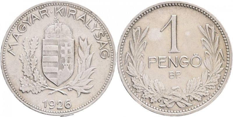 1 Pengö 1926 BP Miklós Horthy
KM#510 Silver Ag.640 5g 22,88mm author Jozsef Rem...
