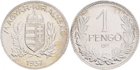 1 Pengö 1937 BP Miklós Horthy
KM#510 Silver Ag.640 5g 22,88mm author Jozsef Reményi
UNC