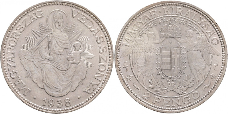 2 Pengö 1938 BP Miklós Horthy, Madonna with child
KM#511 Silver Ag.640 10g 27/2...