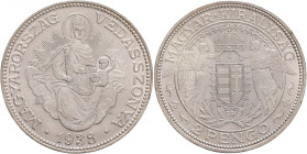 2 Pengö 1938 BP Miklós Horthy, Madonna with child
KM#511 Silver Ag.640 10g 27/2,1mm author Szentgyörgyi/Pittner
UNC