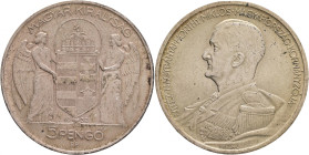 5 Pengö 1939 BP Miklós Horthy Birthday
KM#517 Silver Ag.640 25g 36/2,9mm author Lajos Berán
XF