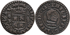8 Maravedis 1661 SR PHILIP IV. Seville R!
KM#163 Billon 2,3g 21/0,7mm mint Seville
XF