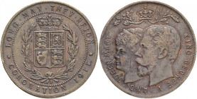 Medal 1911 King GEORGE V. and Queen Mary coronation 22.7.1911
W+E#5140A1 Cooper 2,72g 38mm
XF