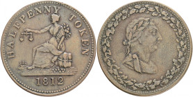 ½ Penny Tiffin Token – Copper LOWER CANADA
Breton His#960 Copper 6,25g 27,5mm
VF