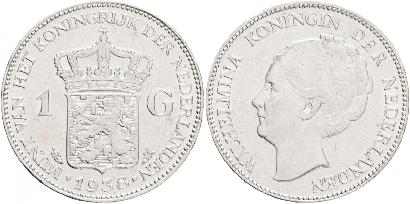 1 Gulden 1938 WILHELMINA Utrecht
KM#161.1 Silver Ag.720 10g 28mm
XF+