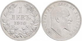 1 Lev 1910 FERDINAND I.
KM#28 Silver Ag.835 4,96g 23mm mint Kremnica, Vienna author Stefan Schwartz
XF+