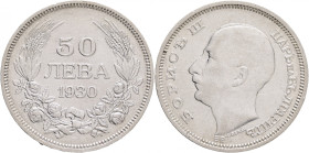 50 Leva 1930 BORIS III.
KM#42 Silver Ag.500 10g 27/2,1mm mint Budapest author Lajós Berán
UNC-