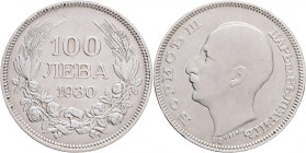 100 Leva 1930 BP BORIS III.
KM#43 Silver Ag.500 20g 34/2,75mm mint Budapest author Lajós Berán
UNC-