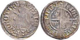 1Bugne/4Denier/ 1/3groschen City of METZ 1394-1500
Flon#p.521,1 , Boudeau#1663 Billon 0,69g 19mm mint Metz
VF+