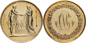 Medal 1860 wedding medals, antique, Gold plated
Ag. 18,94g 38mm
XF