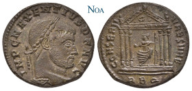 RÖMISCHE KAISERZEIT
Maxentius, 306-312. Follis 308-310 Rom Vs.: Kopf mit Lorbeerkranz n. r. Rs.: Thronende Roma mit Globus u. Szepter n. l. in hexast...